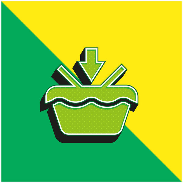 Add To Basket Green and yellow modern 3d vector icon logo