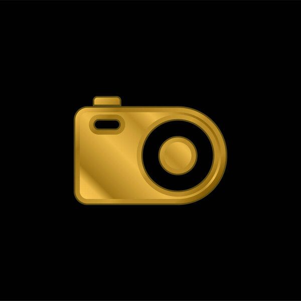 Analogical Photo Camera gold plated metalic icon or logo vector
