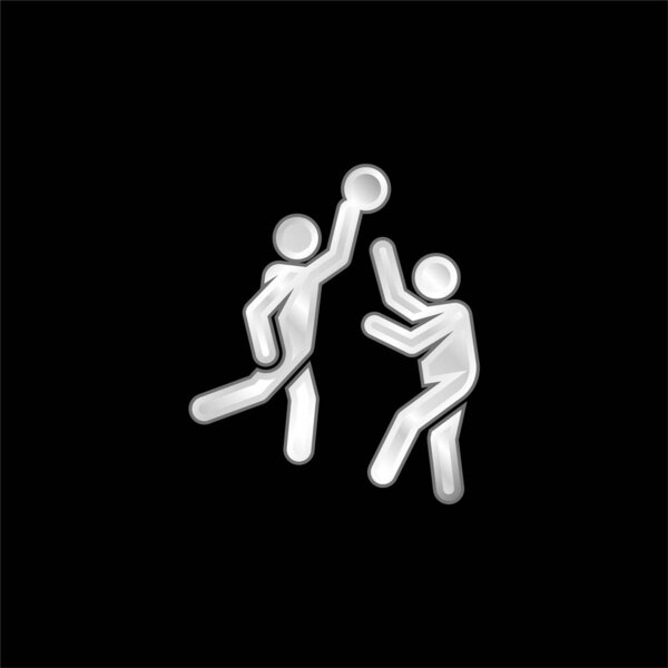 Баскетбольная серебряная икона