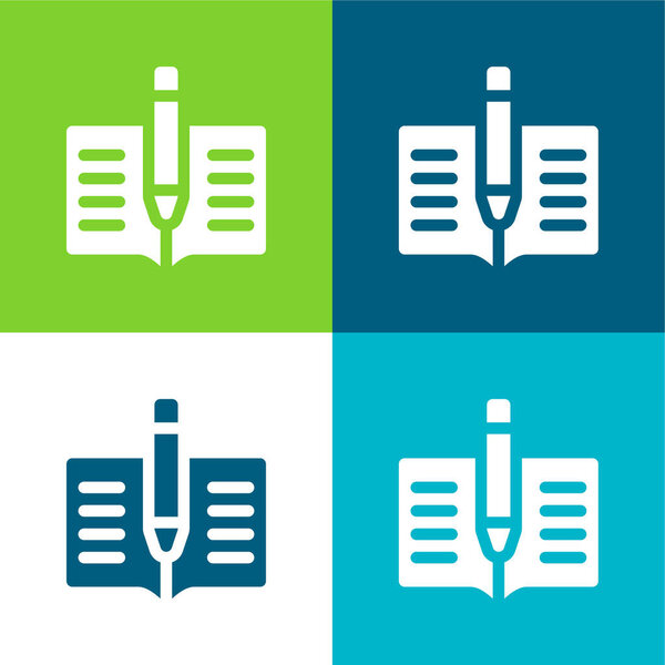 Книга Плоский четырехцветный минимальный набор значков