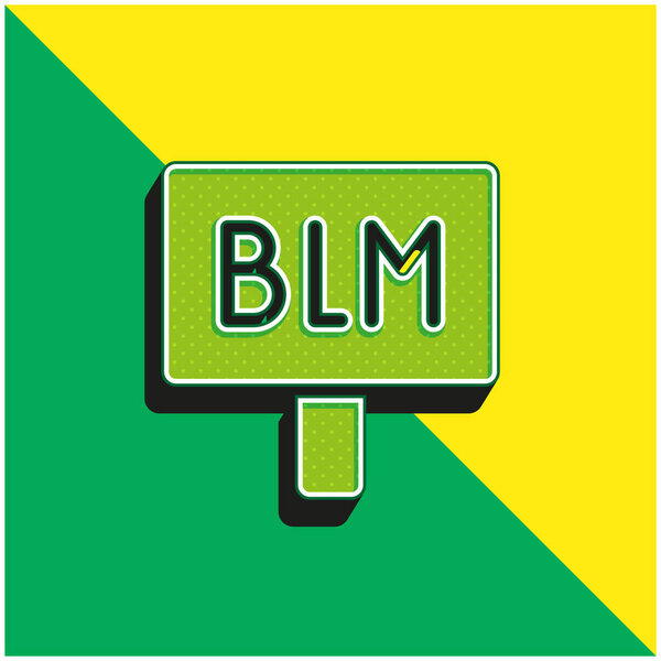 Black Lives Matter Green and yellow modern 3d vector icon logo