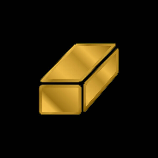 Black Brick gold plated metalic icon or logo vector