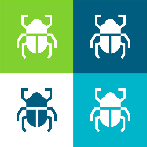 Beetle Flat four color minimal icon set