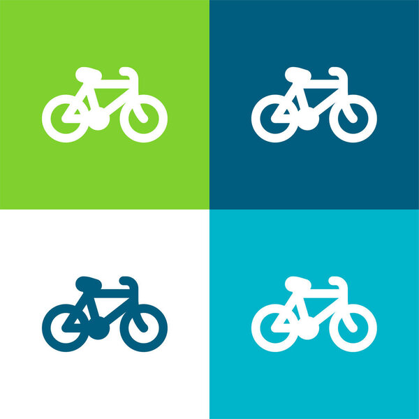 Bicycle Flat four color minimal icon set