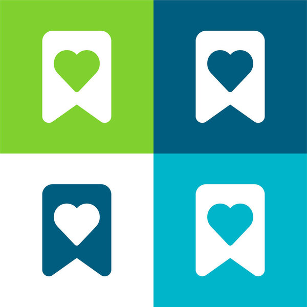 Bookmark Flat four color minimal icon set