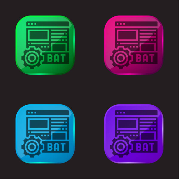 Batch four color glass button icon