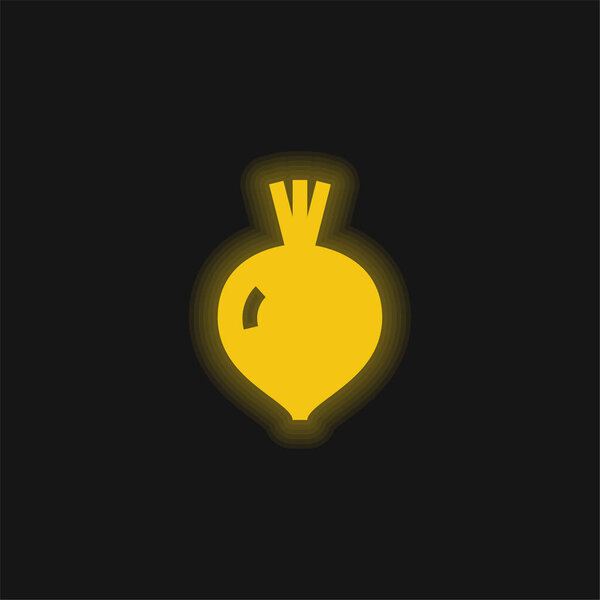 Beet yellow glowing neon icon