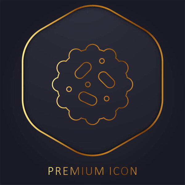 Bacteria golden line premium logo or icon