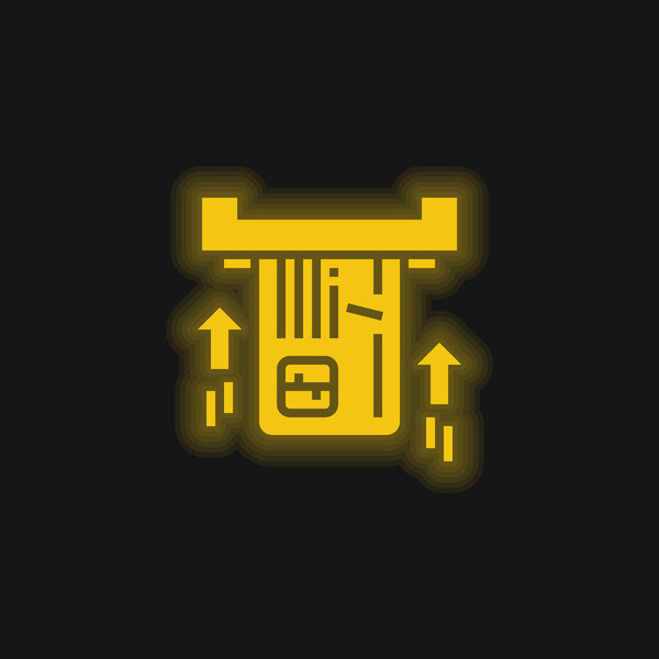 Atm yellow glowing neon icon