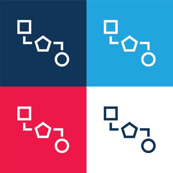 Блоки Схема из трех шапок синий и красный четыре цвета минимальный набор значков