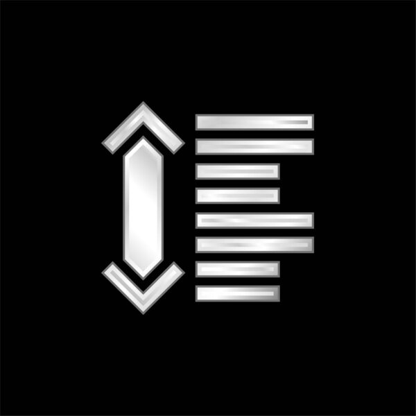 Between silver plated metallic icon