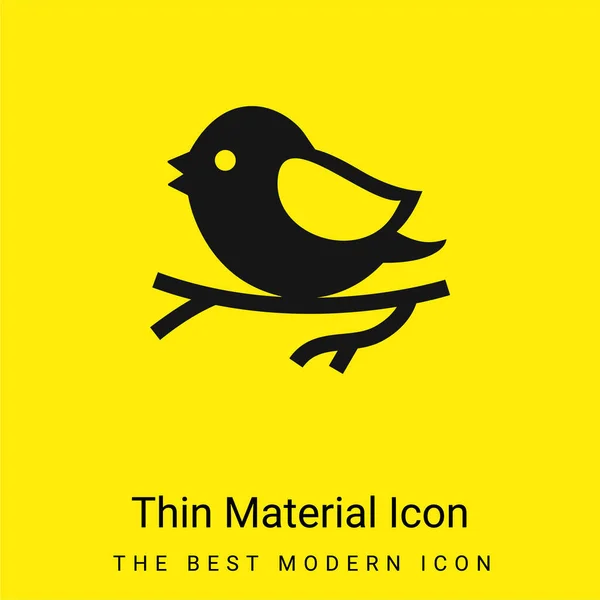 Bird Branch Minimal Bright Yellow Material Icon — Stock Vector