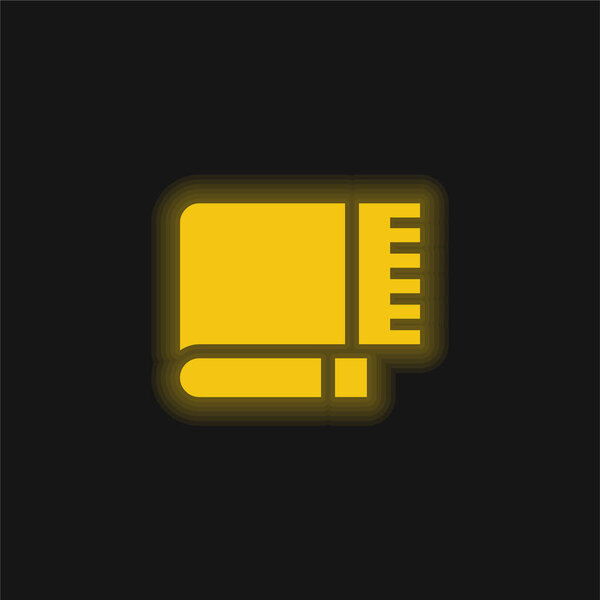 Blanket yellow glowing neon icon