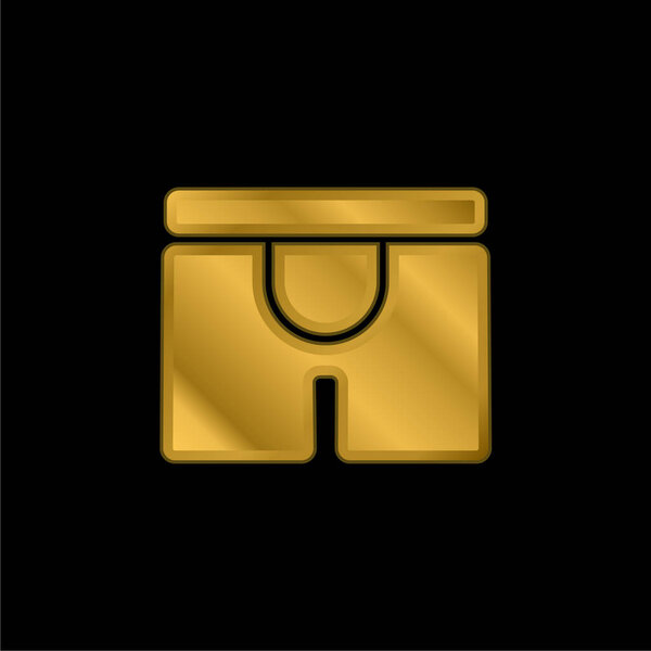 Boxers gold plated metalic icon or logo vector