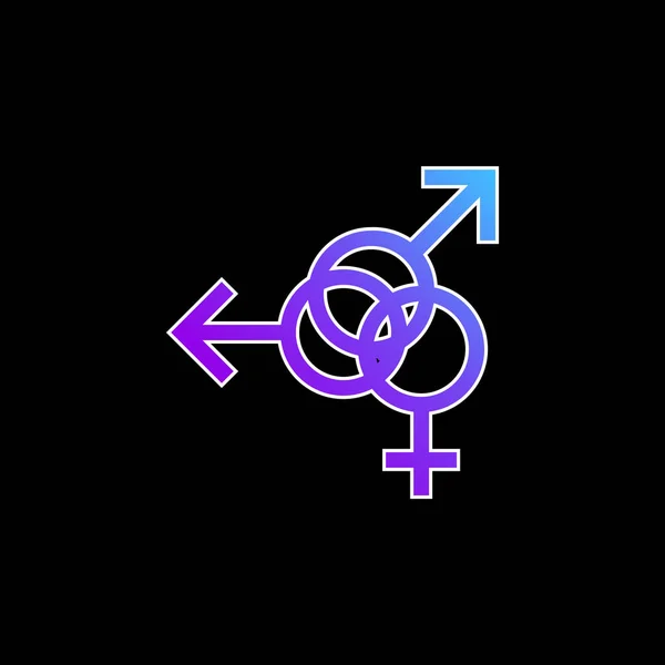 Bisexual Azul Gradiente Vector Icono — Vector de stock