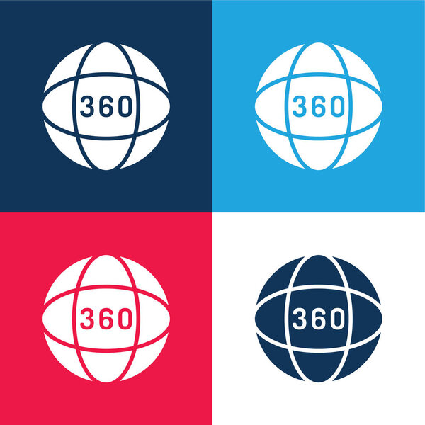 Angle blue and red four color minimal icon set