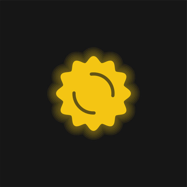 Желтая сияющая неоновая икона