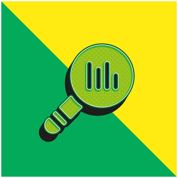 Аналитика Зеленый и желтый современный 3D логотип векторной иконки