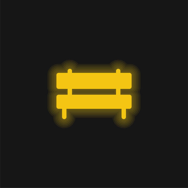 Желтый светящийся неоновый значок