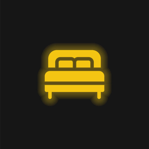 Желтый светящийся значок кровати