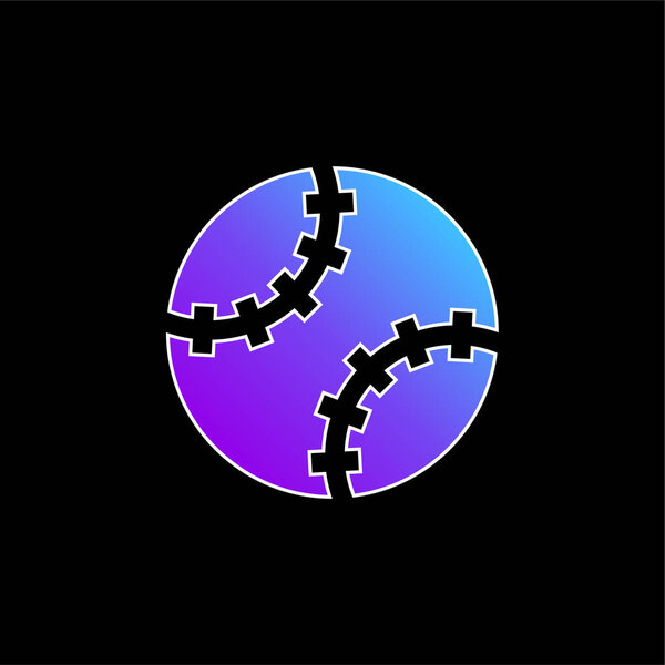 Значок синего градиента бейсбольного мяча