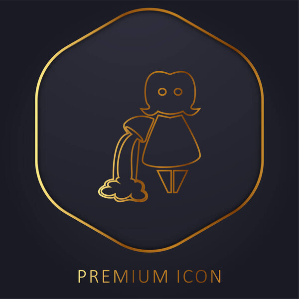 Aquarius Zodiac Symbol Of Female Water Carrier golden line premium logo or icon