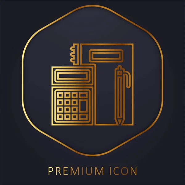 Contabilidade Linha Dourada Logotipo Premium Ícone — Vetor de Stock