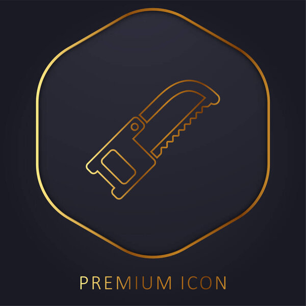 Band Saw golden line premium logo or icon