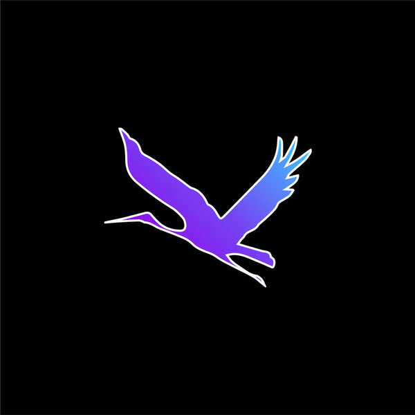 Bird Flying Shape blue gradient vector icon
