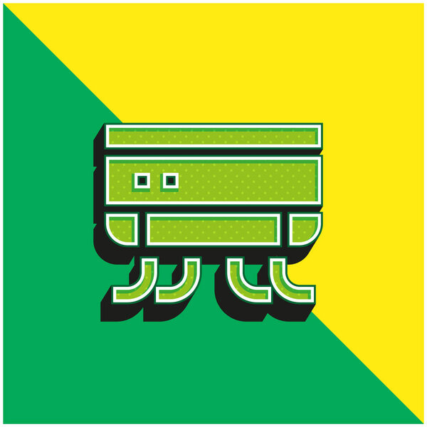 Air Conditioner Green and yellow modern 3d vector icon logo