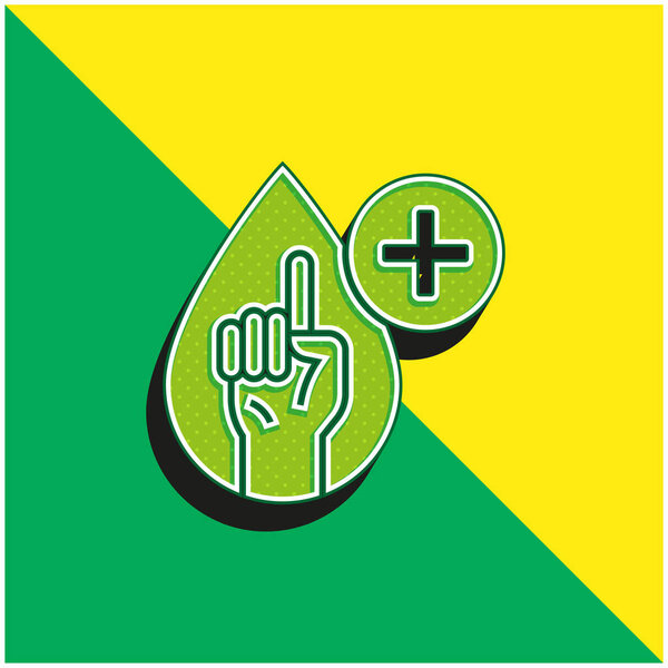 Blood Test Green and yellow modern 3d vector icon logo