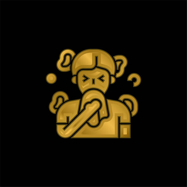 Антигистаминные покрытые золотом металлические иконки или вектор логотипа