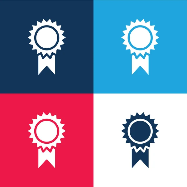 Award Blue Red Four Color Minimal Icon Set — Stock Vector