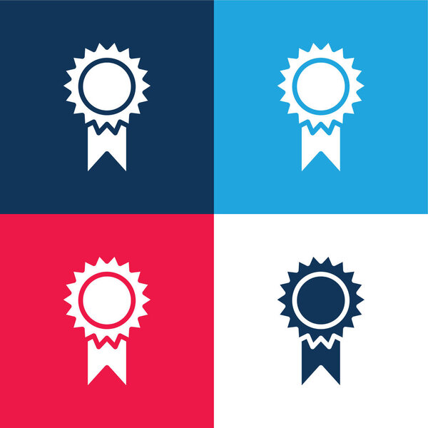 Award blue and red four color minimal icon set