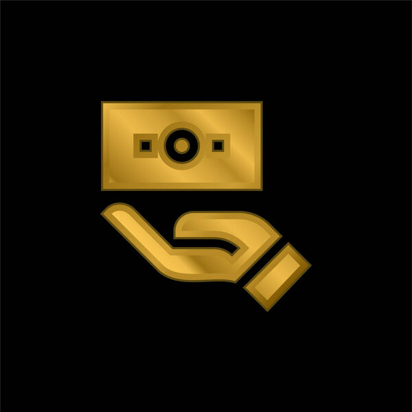 Bill gold plated metalic icon or logo vector