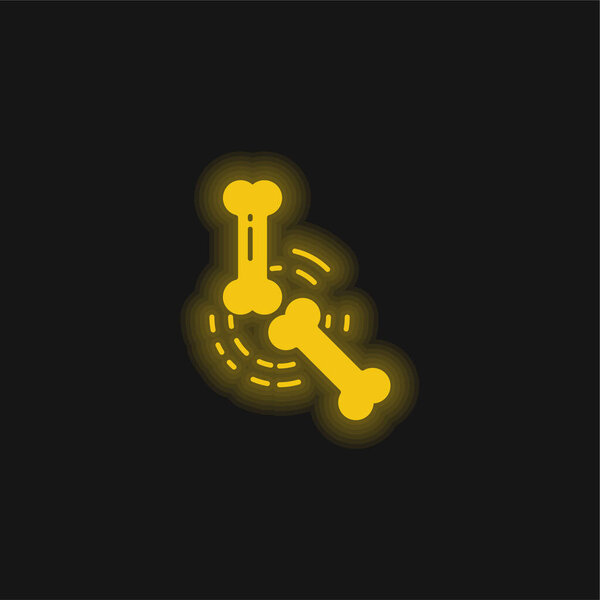 Bone yellow glowing neon icon