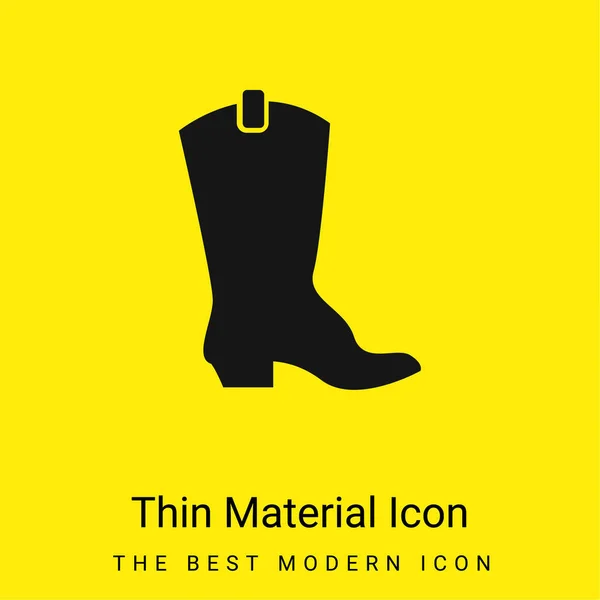 Bota Mínima Icono Material Amarillo Brillante — Vector de stock