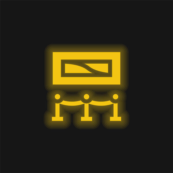 Art yellow glowing neon icon