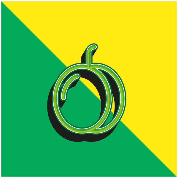 Зеленый и желтый современный трехмерный векторный логотип