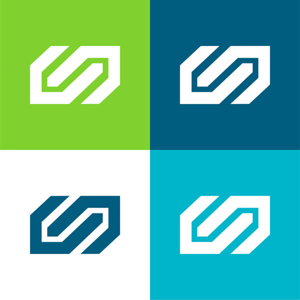 Barcelona Metro Logo Flat four color minimal icon set