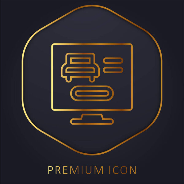 Бронирование онлайн золотая линия премиум логотип или значок