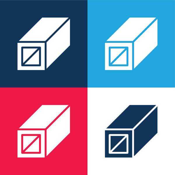 Beam blue and red four color minimal icon set