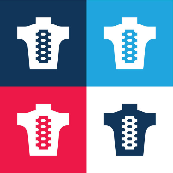 Хребет синий и красный четыре цвета минимальный набор значков