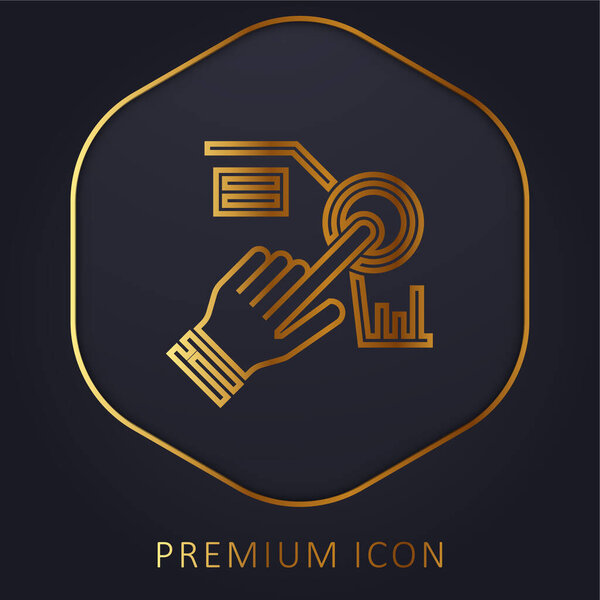 Помощник золотой линии премиум логотип или значок