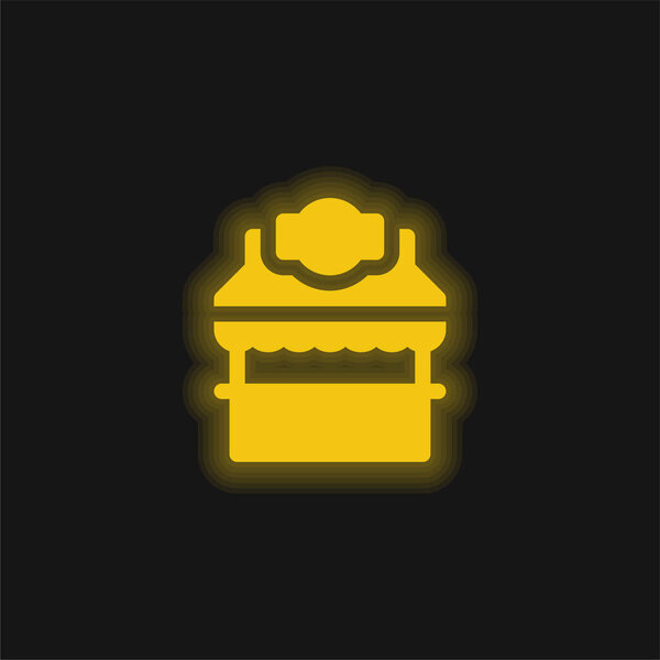 Booth yellow glowing neon icon