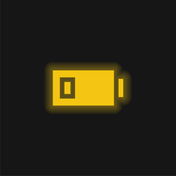 Battery yellow glowing neon icon