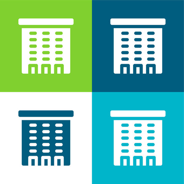 Плоский четырехцветный минимальный набор иконок