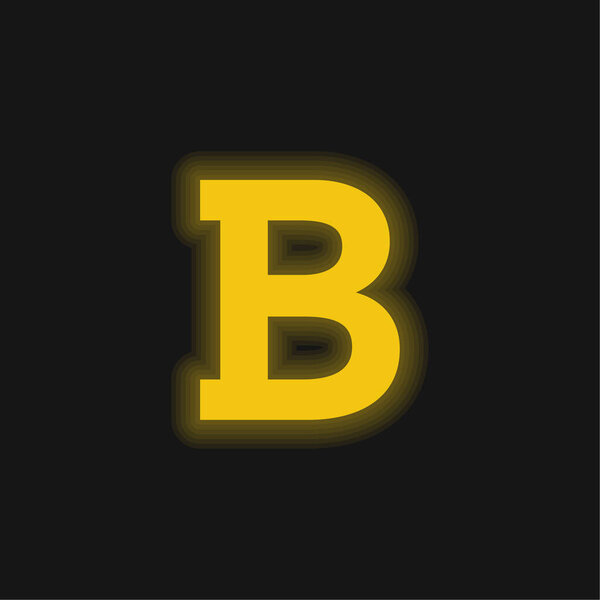 Bold yellow glowing neon icon