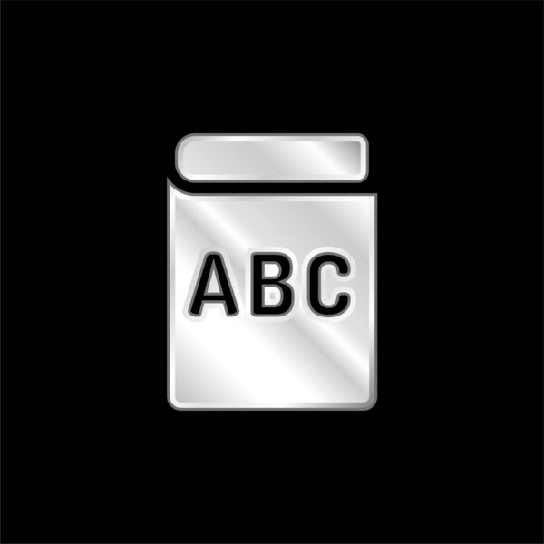 Book silver plated metallic icon