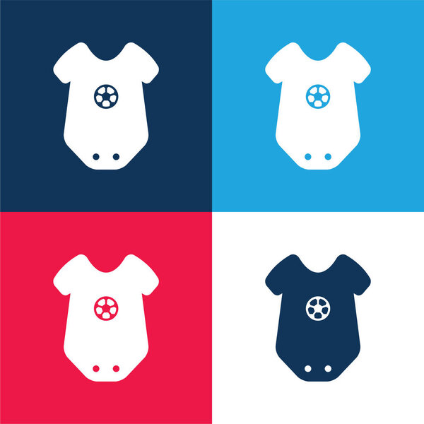 Baby Onesie Одежда со звездой дизайн синий и красный четыре цвета минимальный набор значков